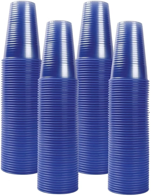 Plastic Drinking Cups Blue Reusable Vending Water Drinking Cups 7oz (220ml)